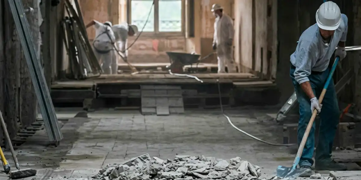 fire damage restoration professionals performing structural cleanup and restoration after a fire in West Palm Beach, FL