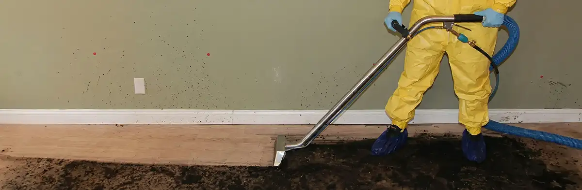 sewage removal service performing deep cleaning and extraction of sewage from an indoor area in West Palm Beach, FL