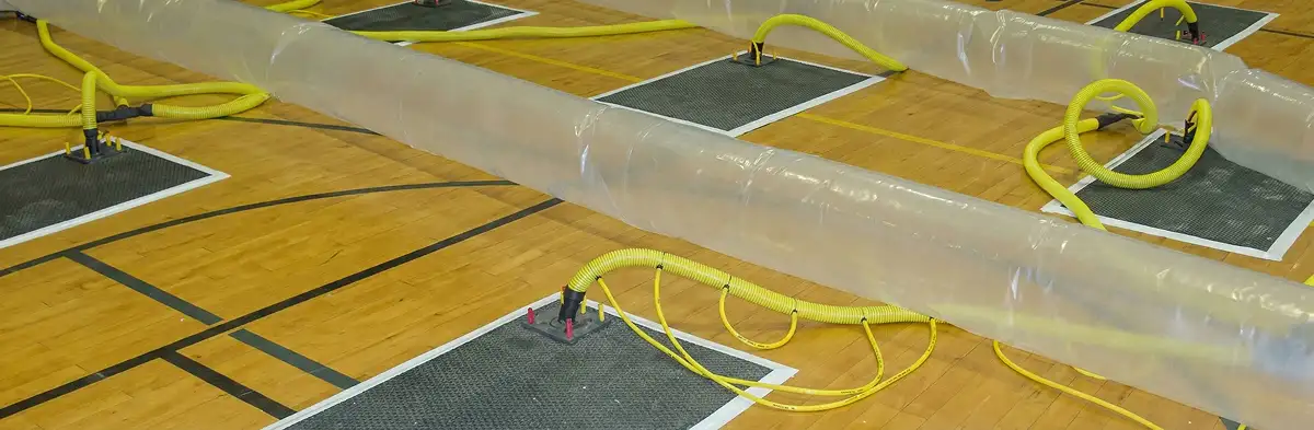water clean up drying system set up to remove moisture and prevent further damage in West Palm Beach, FL